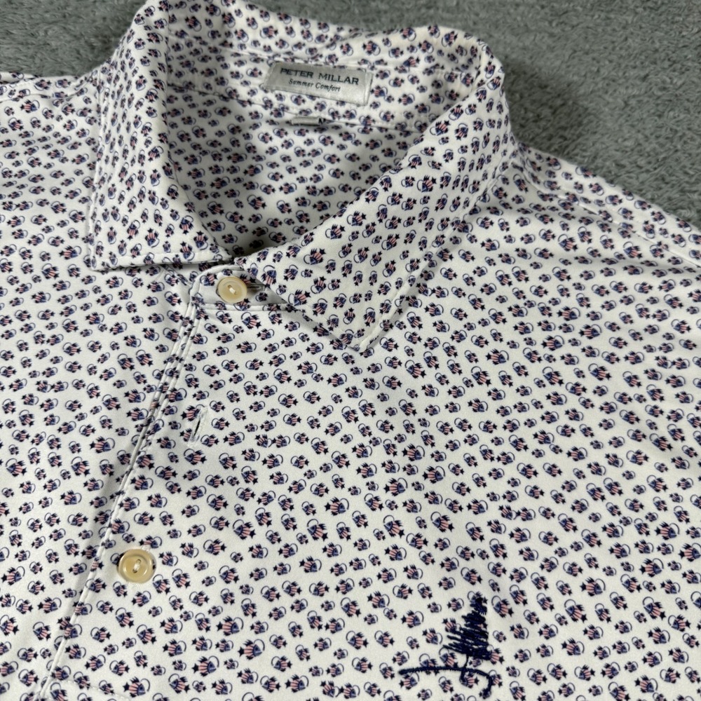 Peter Millar Summer Comfort Polo Shirt Mens XL Angry Anglers Performance AOP Gol